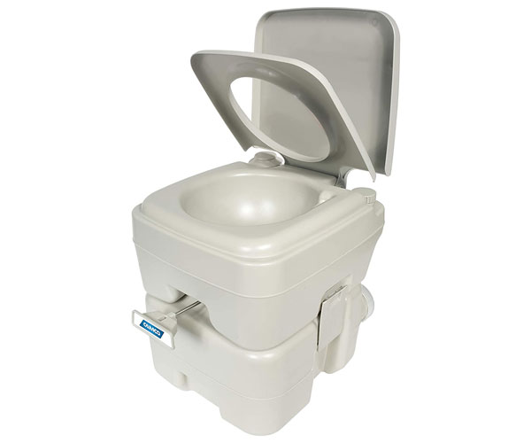 Camco 41541 Portable Travel Toilet – Best Portable Toilet for Truckers 2021 – Amazon’s Choice